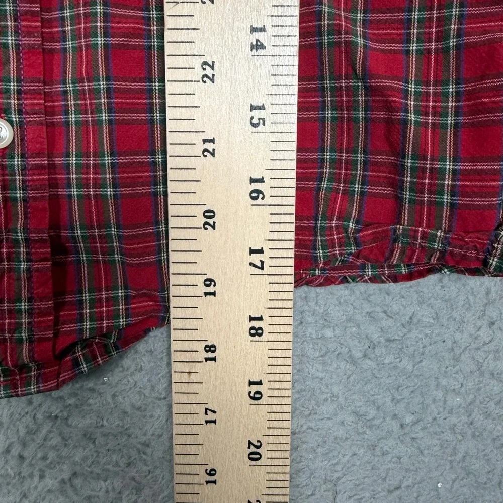Ralph Lauren Kids Red Plaid Button Down Shirt Sz 6 Long Sleeve Cotton Pony Logo
